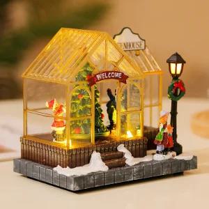 크리스마스 그린하우스 오르골 스노우볼 무드등 장식