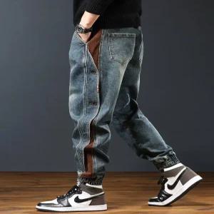 남성용 새로운 루즈핏 청바지 팬츠 남성 와이드