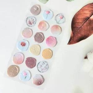 청첩장실링스티커 브라운 꽃 왁스 실링 스티커 A type