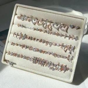 [콩심팥심]큐빅 귀찌 귀걸이 실버 컬렉션 라블렛바 피어싱 47종