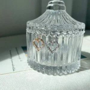 [콩심팥심]라블렛바 드롭 큐빅 귀걸이 하트 바벨바 귀찌 피어싱