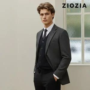 [지오지아] 멜란지 차콜 캐주얼 셋업 자켓 S (AAD4KG1603_CGR)