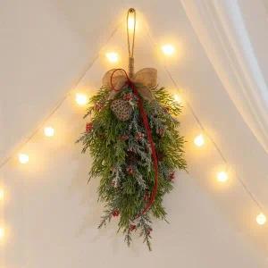 [아트박스]/플라워트리 크리스마스 벽장식 사이프러스 34cm 벽걸이 소품 데코