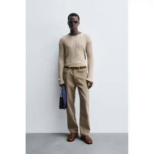 ZARA 라이트웨이트 골지 스웨터 - 베이지