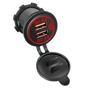 방우 QC 3.0 USB 2포트 카라반 캠핑카 소켓 DIY USB충전소켓 매립형 매립형원형소켓 원형소켓