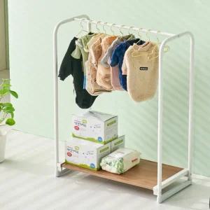 키즈 멀티 행거 아기 옷 키낮은 유아 미니 원목 이동식 옷걸이 행거