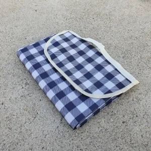 체크무늬 방수 피크닉 매트 블루 중형