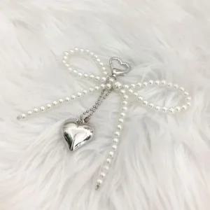 진주 리본 키링 키홀더 백참 차키 백꾸 에어팟 가방고리 팬던트 열쇠고리 핸드폰 폰꾸