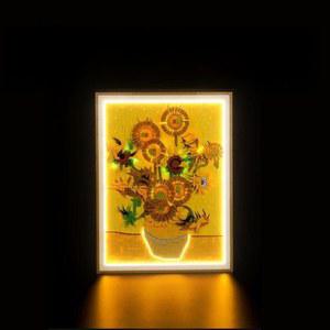 DIY 아크릴 케이스 LED 액자 호환 해바라기 고흐 반 레고 31215 빈센트 아트