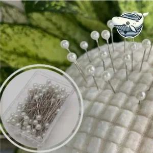 다용도 재봉 핀 100개 화이트 헤드 봉제용 시침핀 진주시침핀 구슬핀 실크핀 미싱부자재