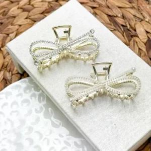 리본 트렌드 올 올데이 큐빅 진주 골드 메탈 미니 머 6개세트 여자집게핀 헤어핀세트