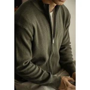 남성 댄디 집업 니트 고급 면 혼방 니팅 차이나 카디건 가을 올드머니 캐주얼 힛템