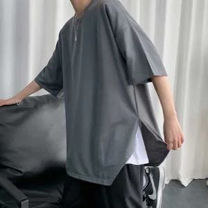 [콩심팥심]대학생 데이트룩 반팔티 남자 캐주얼 절개 코디 7부