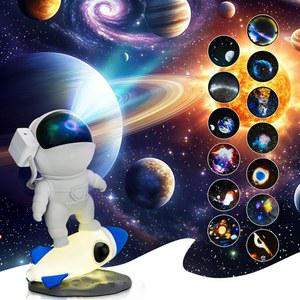 하비에르루이스 우주비행사 갤럭시 프로젝터, 13 in 1 플라네타리움 스타 프로젝터 갤럭시 라이트 현실감 넘치는 별이 빛나는 하늘 LED 야간 조명, 태양계 성운 포함 가정용 크리스마스 선물