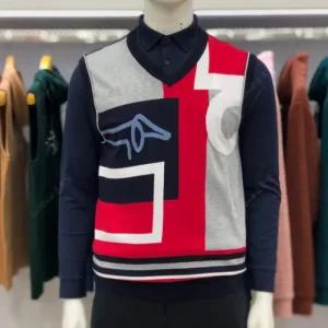 루이까스텔 FW 남성 앞판 로고 인타샤 브이넥 조끼 7MDVT932N