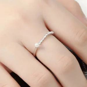 진주 큐빅 은반지 실버925 임신반지 오픈반지 오픈링 사이즈조절반지 사이즈조절링