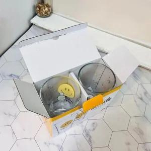 스마일 쥬스 2P 엄지척 머그컵 플라스틱컵 얼음컵 카페용품 다회용컵 쥬스컵 물컵