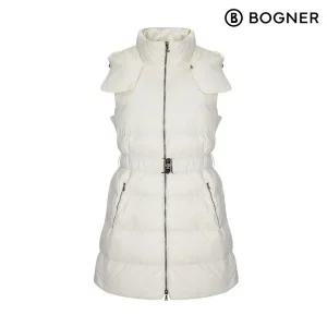 [보그너] 여성 구스 다운 롱패딩 후드 베스트 O_WHITE