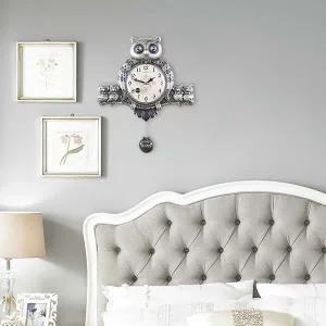 [롯데백화점]데일리데코 데일리데코 나무에 앉은 부엉이 추 벽시계