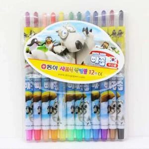 12색 돌돌이 샤프식 색연필 빼꼼/미술/도구/색칠/전문가용/컬러링/학습/준비물/컬러링북/12/어린이/그림/