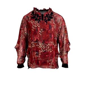 [롯데백화점]데시데 슬릿소매 모티브패치 블라우스 DNW101