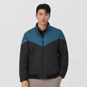 [엘르골프] 남성 밑단 시보리 면블럭 패딩 점퍼_6H71305