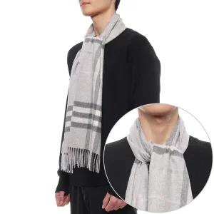 [버버리] 25FW 남성 체크 캐시미어 머플러 (8112637 MITTEN GREY M 25F)