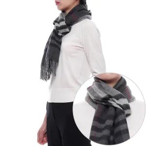 [버버리] 25FW 여성 컨트라스트 체크 캐시미어 머플러 (8059277 GREY CHARCOAL W 25F)