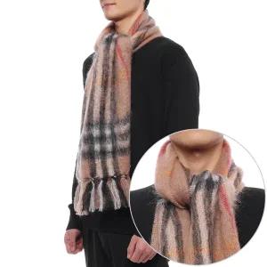 [버버리] 25FW 남성 체크 모헤어 울 머플러 (8112967 SAND M 25F)