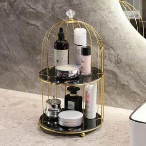 진열대 블랙 화장품트레이 골드케이지 2단 화장품