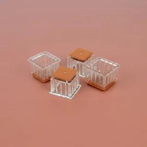 펠트 Selzen 의자발 4P 의자캡 바닥긁힘방지 투명 의자발커버 사각