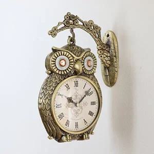 [미아트]데일리데코 마수리 부엉이 양면 벽시계