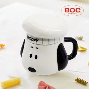 스누피 얼굴 머그 + 요리사 모자 리드 세트머그컵 스누피얼굴머그 스누피머