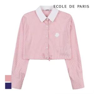 [에꼴드파리/드라로얄] 스트라이프 크롭기장 셔츠_RB33WBBM32Z