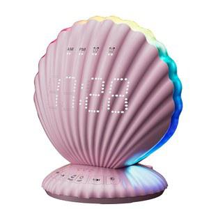 침실용 초연 알람 시계, 휴대용 블루투스 스피커, 백색 소음 기계, 노래 20/40/60 타이머, RGB 야간 조명, 침실 장식 미학, 성인 여성 청소년을 위한 이상적인 선물 (핑크)