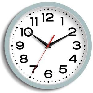 로이미니 벽시계 무음 논티킹 모던 시계 배터리 작동 8인치 소형 클래식 아날로그 장식, 주방, 욕실, 사무실, 침실, 가정용(블루 그레이)