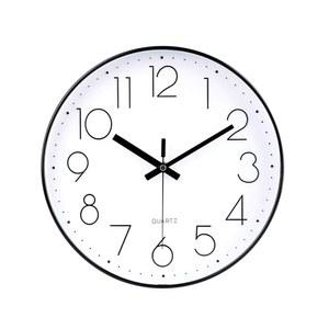 Jomparis 12인치 벽시계 무소음 논 틱 배터리 작동 쿼츠 모던 장식 원형 벽시계 사무실 교실용 (블랙)