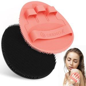 GENOA 소프트 실리콘 목욕 장갑 2PCS, 360 미끄럼 방지 및 확대 바디 스크러버로 풍부한 거품 딥 클리닝,