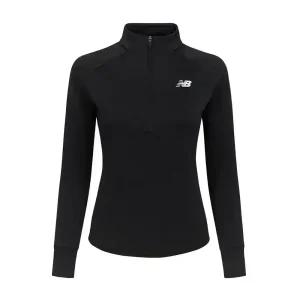 NB 뉴발란스 히트 그리드 트레이닝 여성 아노락 반집업 긴팔티 러닝 런닝 블랙 WT43200-BK