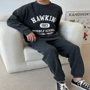 쩐다몰 남성 기모 맨투맨 조거 세트 데님셋업 스포츠웨어  남자 기모 트레이닝 세트