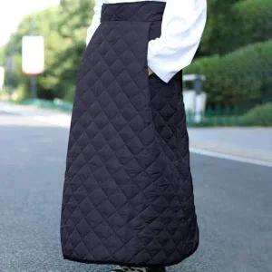 방한 누빔 스커트 허리 찍찍이로 간편한 탈부착 스쿠터 방한 치마