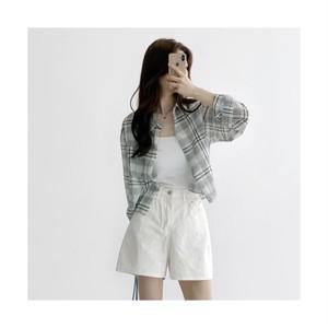 [기본템] 데이지클로젯 보이시 크롭 체크 셔츠 남방 / 봄 여름 가을 간절기 긴팔 오버핏 루즈핏 데일리룩
