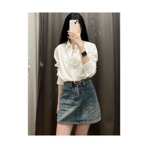 COSYEVNO 여성 순면 셔츠 봄 가을 빅사이즈 루즈핏 브이넥 패션 캐주얼 긴팔 상의 lyjnscs17