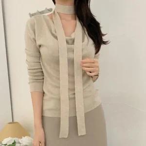 여성 가을 하객 드레스 롱타입 드레이프 슬림 니트