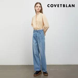 [COVETBLAN] 핀 턱 프릴 장식 블라우스(V222MBL103W)