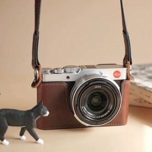 라이카 디럭스 가죽 D-LUX7 소가죽 D-LUX8 숄더백 렌즈 케이스 액세서리 휴대용 베이스 천연 커피색