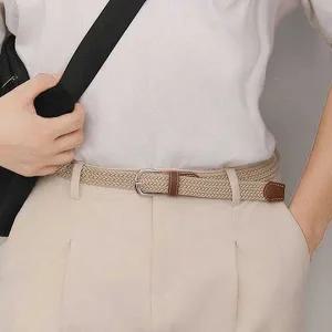 구멍없는 꽈배기 허리벨트 스판 밴딩 스티치 허리클때