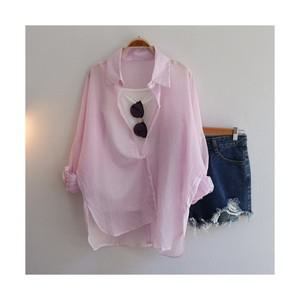 긴팔 남방 박스 오버핏 여름 모아 스트라이프 셔츠