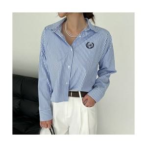 난닝구 여성용 시우버 자수 스트라이프 셔츠