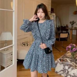 프릴원피스 원피스 미니 플라워 모노무드 프릴 (48LBh)